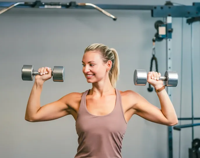 Woman lifting weights