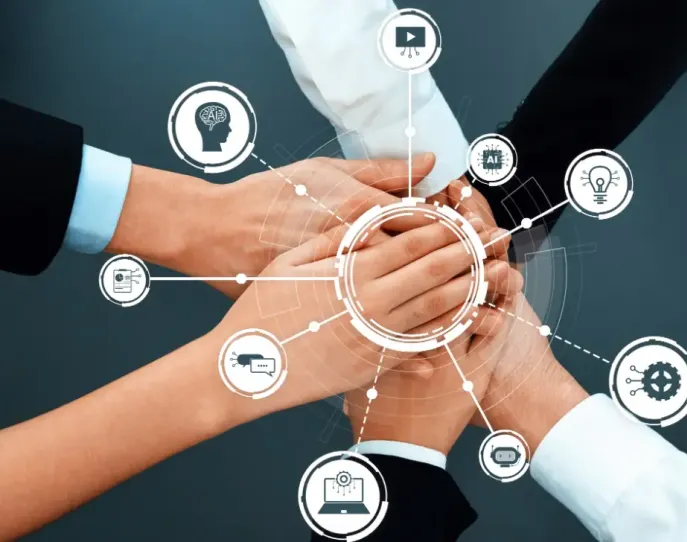 People putting hands together