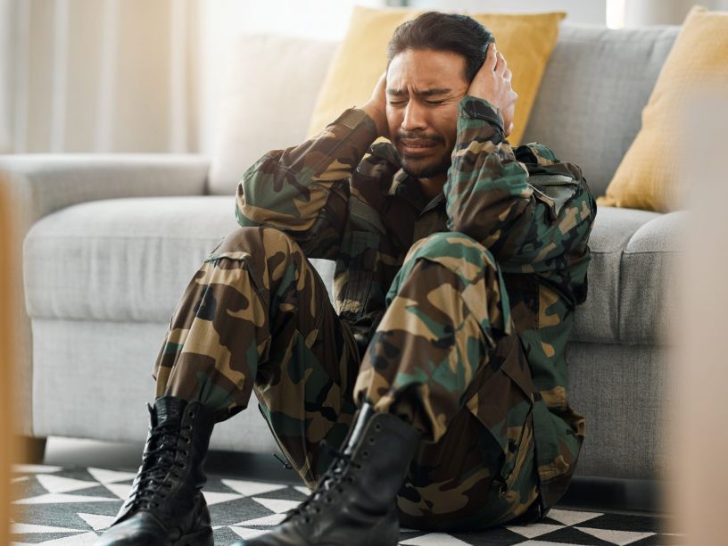 Soldier suffering with PTSD