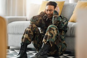 Soldier suffering with PTSD