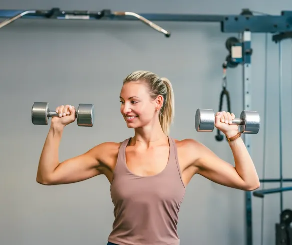 Woman lifting weights