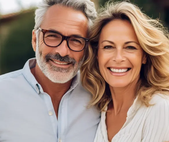 Couple smiling together